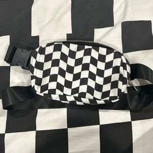 Black & White Checkered Belt Bag